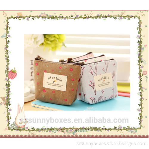 2016 Promotional Canvas/linen Cute Ladies Coin Wallet